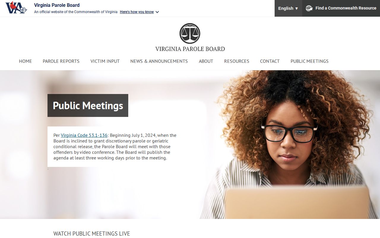 Norfolk County parole hearing and public meeting calendar